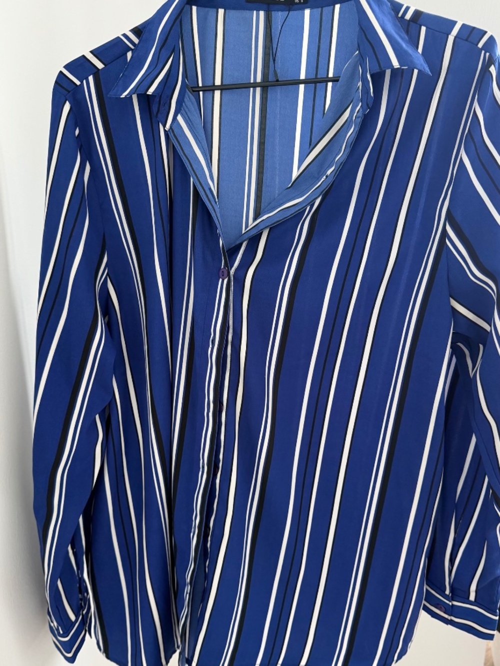 Oversized Blue Stripped Button Up